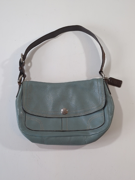 Coach Handbags - Coach F12336 Chelsea Collection 2010 Shoulder Bag Leather Light Blue Brown Strap
